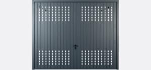 výklopná garážová vrata Vertikální s dírama nahoře